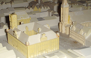 Working on the tactile model of the old town Toruń